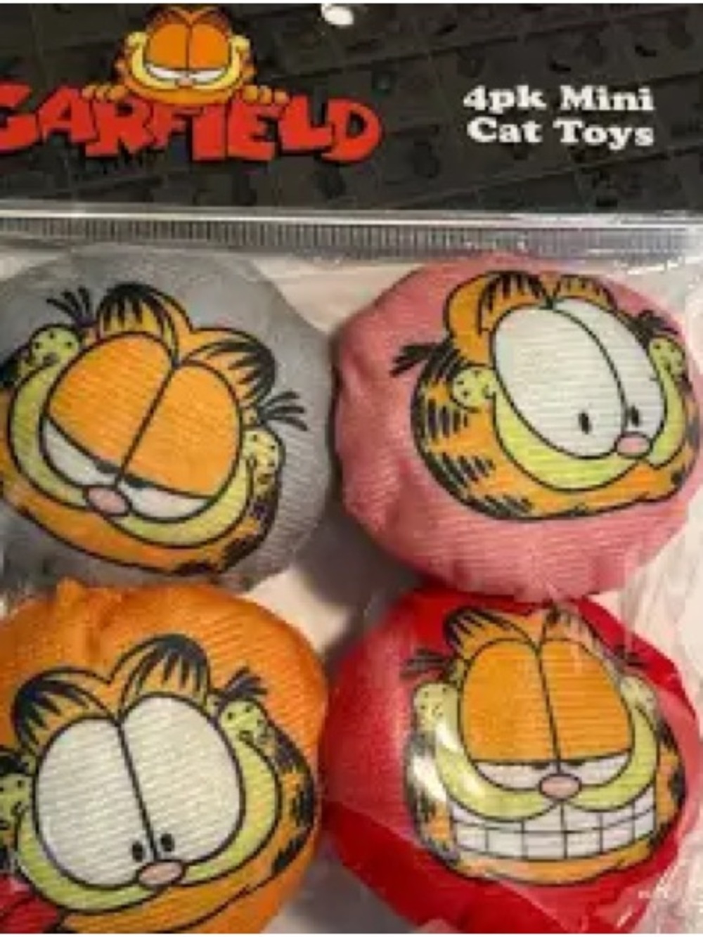 Garfield 4pk Mini Cat Toys - Multi-Color Plush Balls
